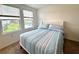 A serene bedroom with ample natural light and a beautiful lake view at 6253 Whetstone Ct, Palmetto, FL 34221