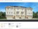 New townhome with board and batten exterior details and a two car garage at 9990 Key Haven Rd, Seminole, FL 33777