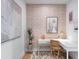 Bright office space with contemporary decor, natural light, and patterned wallpaper at 9990 Key Haven Rd, Seminole, FL 33777