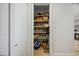 Pantry with sliding doors and shelving providing ample storage for food and household items at 103 Graham Se St, Port Charlotte, FL 33952