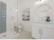 Modern bathroom with a glass shower and stylish vanity at 18307 White Fang Ct, Parrish, FL 34219