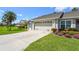Single-story home with a manicured lawn and colorful landscaping, showcasing its appealing curb appeal at 2417 Fairway Oaks Dr # 22, Palmetto, FL 34221
