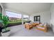 This screened-in sunroom offers comfortable seating and a view of the fenced backyard at 326 Randolph Rd, Venice, FL 34293