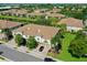 Aerial view showcasing well-manicured townhomes with mature trees and lush landscaping at 4026 Overture Cir # 487, Bradenton, FL 34209