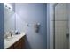 Well-maintained bathroom featuring a sink with a spacious countertop and tiled shower at 4026 Overture Cir # 487, Bradenton, FL 34209