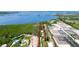Aerial view of a waterfront property showing boundaries relative to the water at 9403 9Th Nw Ave, Bradenton, FL 34209