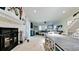 Open living room featuring fireplace and open floor plan at 9403 9Th Nw Ave, Bradenton, FL 34209