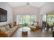 Cozy Gathering room, offering view of the backyard pool area at 2710 93Rd E Ct, Palmetto, FL 34221