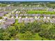 Wide aerial view capturing the neighborhood and surrounding landscapes at 3602 Secret Stroll Dr, Sarasota, FL 34240