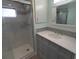 Recently renovated bathroom featuring a glass-enclosed shower with subway tile accents and a modern vanity at 5112 Glen Echo Ave, Sarasota, FL 34234