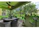 Enjoy outdoor living on this screened patio with tranquil views of the lush green surroundings at 6536 Moorings Point Cir # 101, Lakewood Ranch, FL 34202