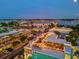 Aerial view of the town and harbor at 701 Marbury Lane, Longboat Key, FL 34228