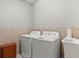 Well-maintained laundry room equipped with modern washer, dryer and utility sink for added convenience at 11550 Blackfin St, Venice, FL 34292