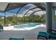 Stunning screened-in pool area, with beautiful blue pool and comfortable seating creates a relaxing outdoor retreat at 15808 42Nd E Gln, Parrish, FL 34219