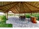 Covered patio with thatched roof, seating, and bar at 2073 Treasure Ln, Punta Gorda, FL 33982