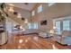Large living room with hardwood floors and a lofted area at 48665 Bermont Rd, Punta Gorda, FL 33982