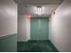 Hallway with green carpet leading to an emergency exit at 3006 Caring Way # 325, Port Charlotte, FL 33952