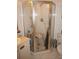 Bathroom with a corner shower and updated vanity at 25100 Sandhill Blvd # Y201, Punta Gorda, FL 33983