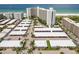 Aerial view of beachfront property, showing the location of a specific unit at 6300 Midnight Pass Rd # 20, Sarasota, FL 34242