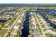 High-level aerial view of property and surrounding waterfront community at 2505 Rio Tiber Dr, Punta Gorda, FL 33950