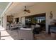 Comfortable patio with seating and fire pit at 2505 Rio Tiber Dr, Punta Gorda, FL 33950