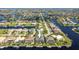 Bird's eye view of canal front property with pool and dock at 2505 Rio Tiber Dr, Punta Gorda, FL 33950