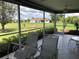 Relaxing screened porch with patio furniture and view of backyard at 1307 Tidy Ln, Punta Gorda, FL 33983