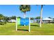 Sign for Harbour Heights Park, showing amenities at 27200 San Marino Dr, Punta Gorda, FL 33983