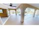 Covered lanai overlooking pool and spa at 27200 San Marino Dr, Punta Gorda, FL 33983