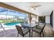 Covered patio with seating area and view of refreshing pool at 1759 Nuremberg Boulevard, Punta Gorda, FL 33983