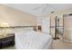 Small bedroom with full-size bed and mirrored closet at 26485 Rampart Blvd # D28, Punta Gorda, FL 33983
