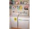 Laundry closet with washer, dryer, and shelving for storage at 175 Kings Hwy # 411, Punta Gorda, FL 33983