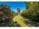 Spacious backyard featuring mature trees and lush landscaping at 1150 Winston St, Port Charlotte, FL 33952