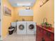 Laundry room with washer, dryer, and cabinets at 1150 Winston St, Port Charlotte, FL 33952