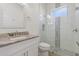 Single vanity bathroom with granite countertop and glass shower at 24237 San Lucas Ln, Punta Gorda, FL 33955