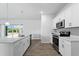 Modern kitchen with white cabinets, stainless steel appliances and an island at 14242 Imlay Ave, Port Charlotte, FL 33981