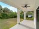 This covered patio provides ample space for outdoor enjoyment with its serene view of the private backyard at 4081 Felhorn St, Port Charlotte, FL 33948