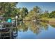 Relaxing view of a canal with lush greenery and a private dock at 5731 Oakview Ln, Punta Gorda, FL 33950