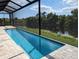 Inviting pool with screened enclosure and tranquil view at 2761 Newman Dr, North Port, FL 34288