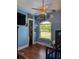 Bedroom with blue walls, wood floors, and a bunk bed at 2761 Newman Dr, North Port, FL 34288