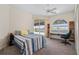 Guest bedroom with water views and built-in workspace at 1060 San Mateo Dr, Punta Gorda, FL 33950