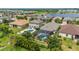 Aerial view showcasing a home's private pool and lush landscaping at 4093 River Bank Way, Punta Gorda, FL 33980