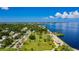 Aerial view of waterfront park and residential area at 150 Harborside Ave # 314, Punta Gorda, FL 33950