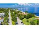 Aerial view of a residential street and waterfront park at 150 Harborside Ave # 314, Punta Gorda, FL 33950