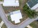 Top-down view of a single mobile home and surrounding area at 6405 Kilohee Ct, North Port, FL 34287