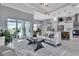 Open concept living room and kitchen with modern design at 9978 Audrey St, Port Charlotte, FL 33981