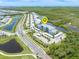 Aerial view showcasing building location and waterfront access at 14121 Heritage Landing Blvd # 731, Punta Gorda, FL 33955