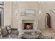 Close-up of the living room marble fireplace, with decorative accents and cozy ambiance at 21321 Harborside Blvd, Port Charlotte, FL 33952