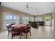 Common area with seating and a game table near waterfront views at 21321 Harborside Blvd, Port Charlotte, FL 33952