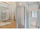 Updated bathroom with granite countertop and walk-in shower at 1186 Rio De Janeiro Ave # 104, Punta Gorda, FL 33983